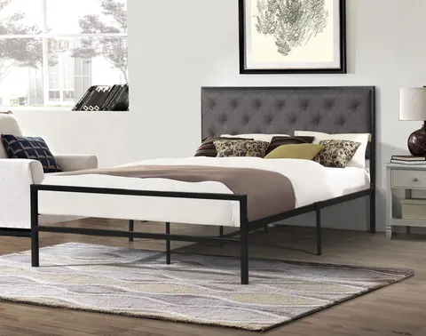 NB-2208 Upholstered Metal Platform Bed view 3